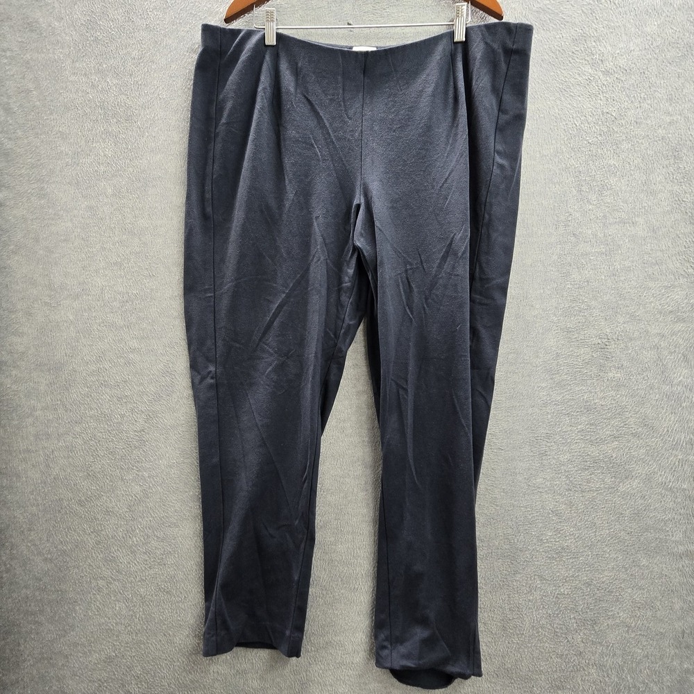 J. Jill Women Pants 2X Navy Dress Pants‎ Ponte Slim Leg Pull On